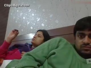 Young charming newly wed desi saperangan swell strip action