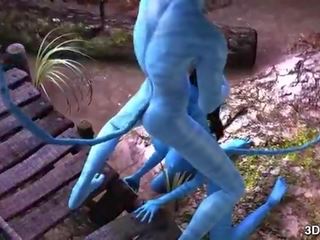 Avatar diva analno zajebal s velika modra član