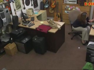 Foxy big boobs business damsel pussy pounded in the pawnshop