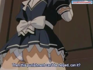 Maids doing x rated video training for the new staff hentai