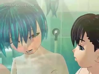 Anime x karakter video dukke blir knullet god i dusj