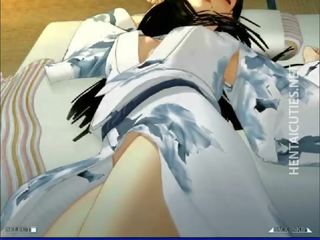 Sexualmente aroused anime gaja espalhar pentelho debaixo da saia