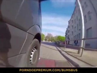 BUMS BUS - Wild public dirty film with sexually aroused European hottie Lilli Vanilli